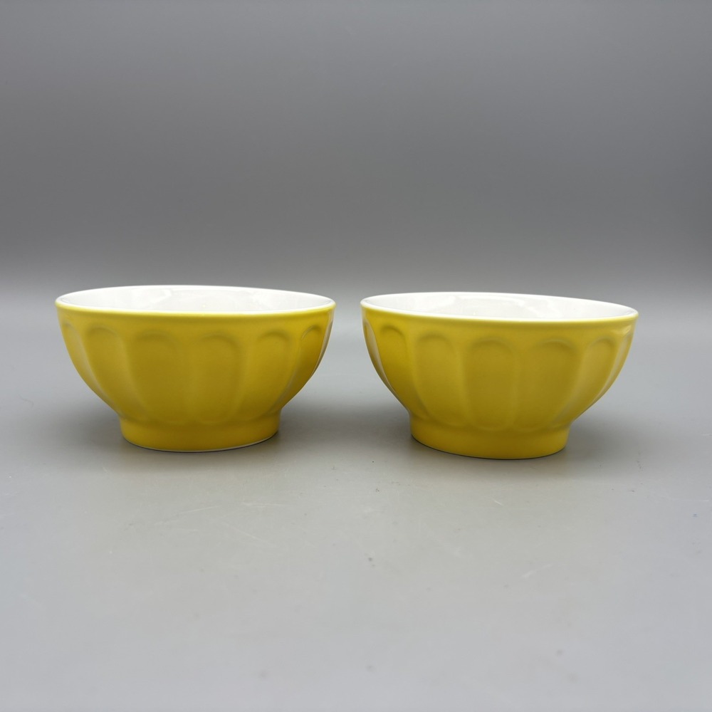 Crate and Barrel Bowls, Column Design, Dessert/Fruit/Sauce/All Purpose Yellow